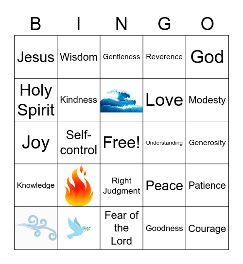 Holy Spirit Bingo Card