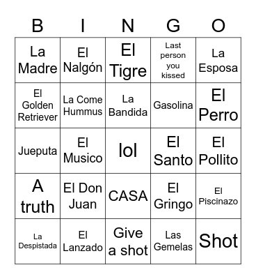 Loteria Latinada Bingo Card