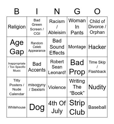 Robert Sean Leonard Bingo Card