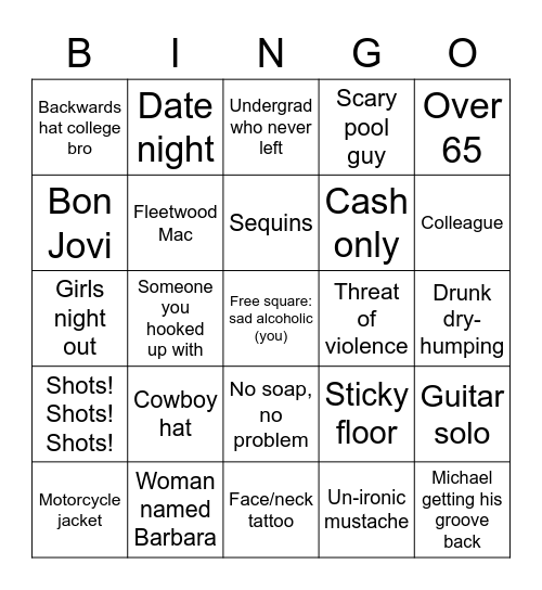 Bl-inn-go Bingo Card