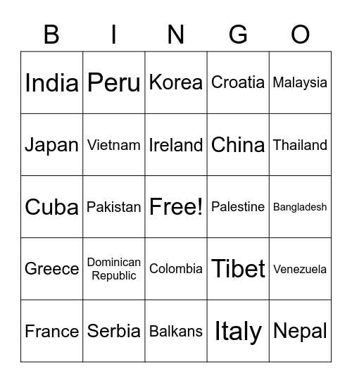 Broadway Bingo Card