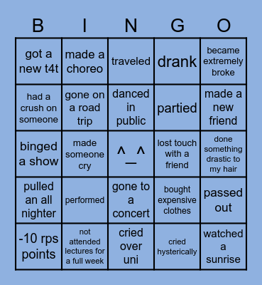 2023 self bingooo Bingo Card