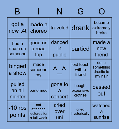 2023 self bingooo Bingo Card