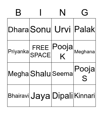 Spa Galore!!! Bingo Card