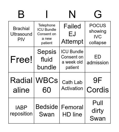Sono's Bingo Card