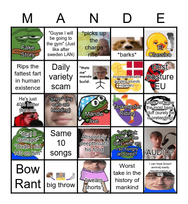 Mande Bingo Card