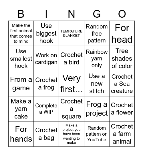 Crochet Bingo Card