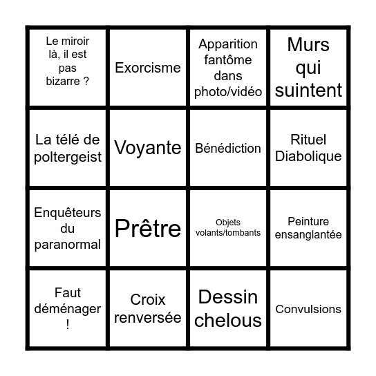 Le Bingo de la Trilogie du Samedi ! Bingo Card