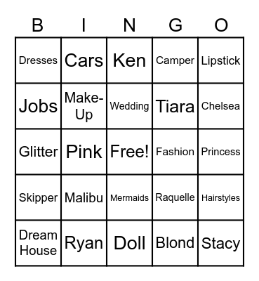 Barbie Bingo Card