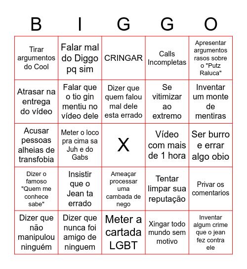 Menino Raluquito Bingo Card