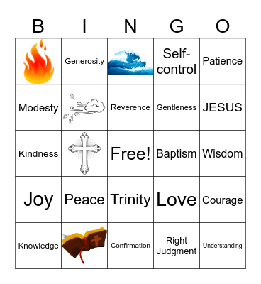 Holy Spirit Bingo Card