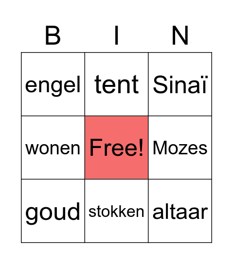 Heilige Kist Bingo Card