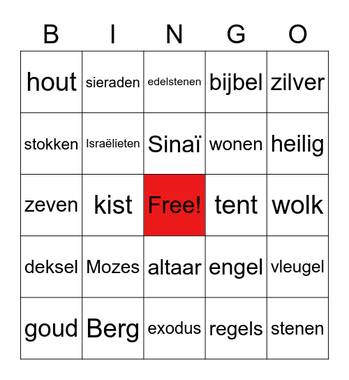 Heilige Kist Bingo Card