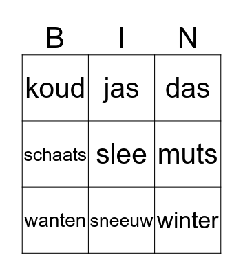 Winter bingo  Bingo Card