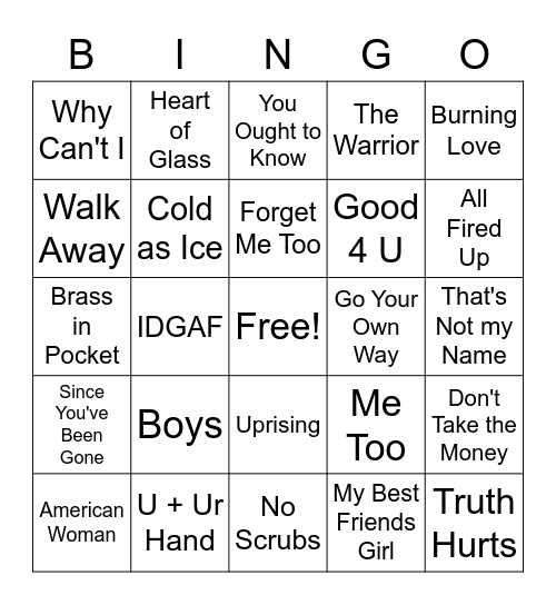 Girls Rule but sometimes we like boys Bingo Card