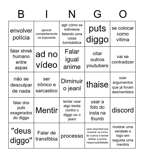 Bingo exposed raluca Bingo Card