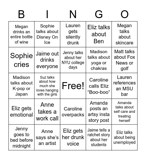 Eliz's Bach Bingo Card