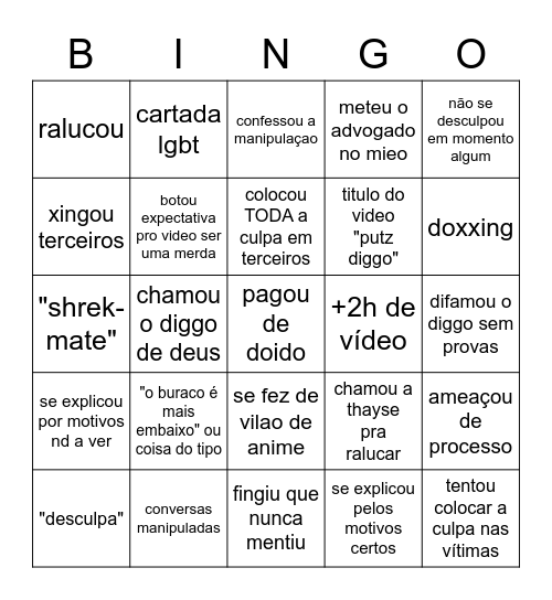 ralas Bingo Card