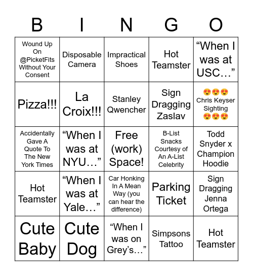 Strike! Bingo Card