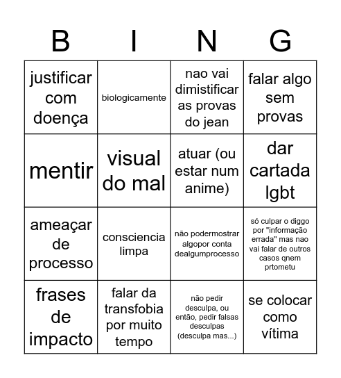 raluca Bingo Card