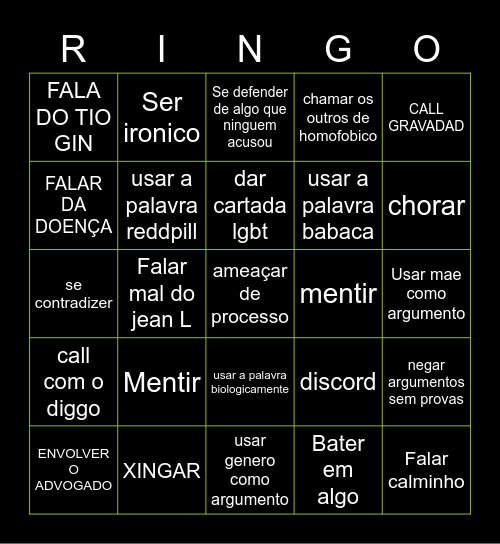 Raluca Bingo Card