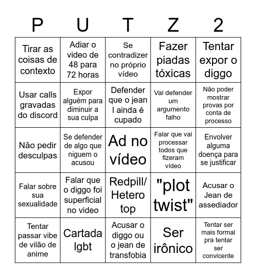 Julia Bingo Card