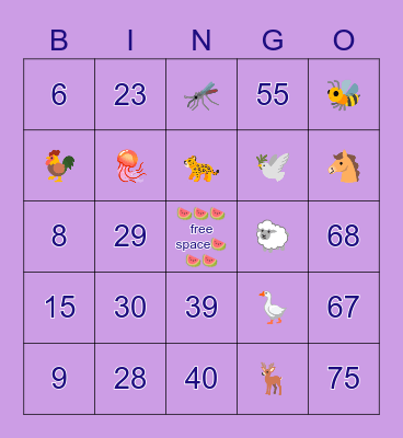 emoji bingo 5X5 Bingo Card