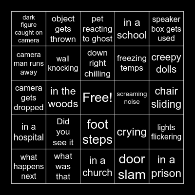 Spooky Sat Bingo Card