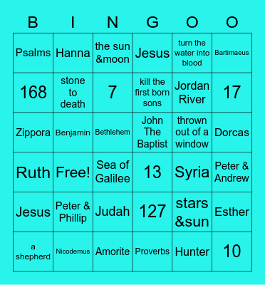 Bible Trivia Bingo Card