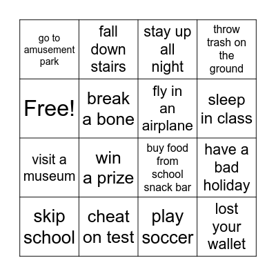 Have you ever~? Bingo Card