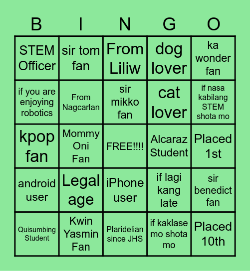 AUTOMATON BINGO Card