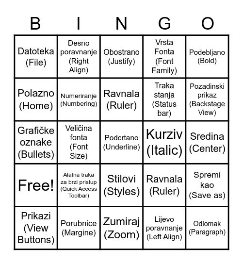 Bingo Card