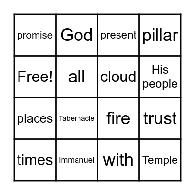 God with Us Bingo Card