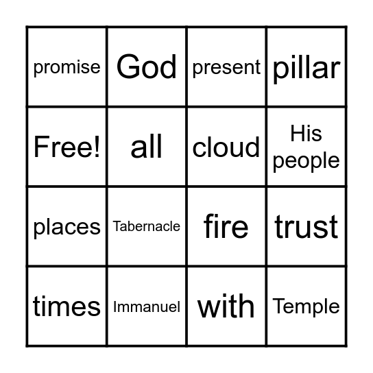 God with Us Bingo Card