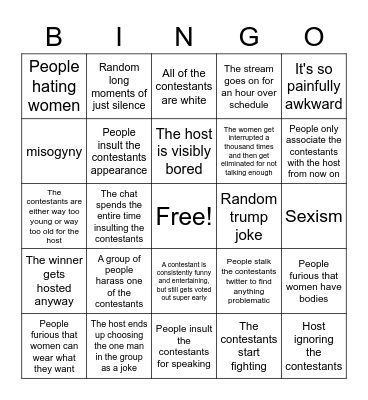 Love or Host Bingo Card Bingo Card