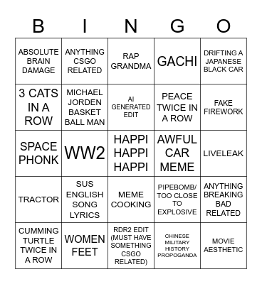 IF WE SEE THE UNIBOMBER ITS INSTANT BINGO Card