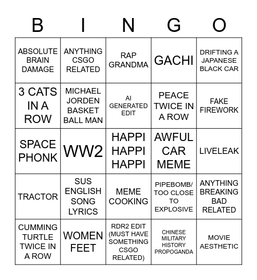 IF WE SEE THE UNIBOMBER ITS INSTANT BINGO Card