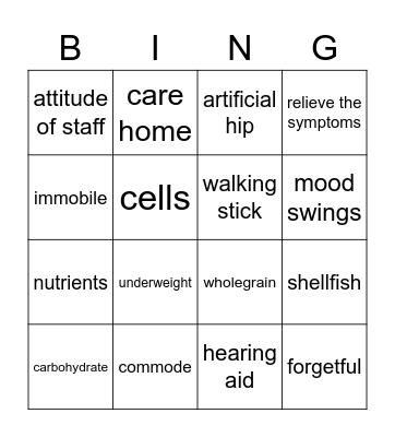 UNIT 7/8 Bingo Card