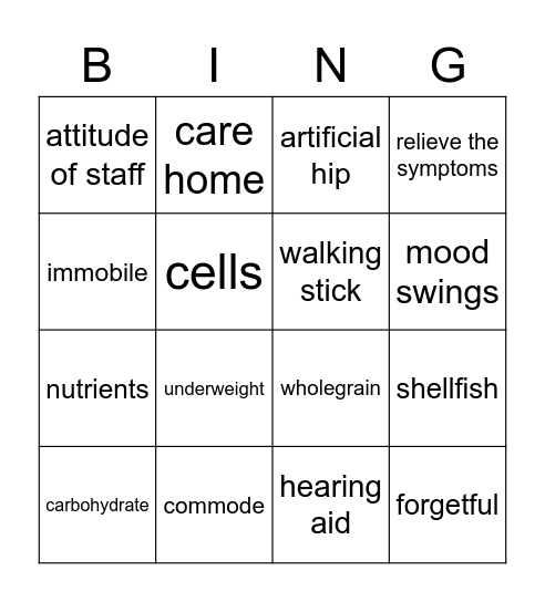 UNIT 7/8 Bingo Card