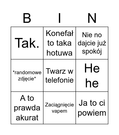 Michang S Bingo Card