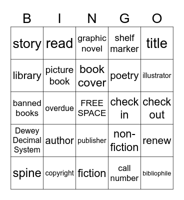 LIBRARY TERMS Bingo Card