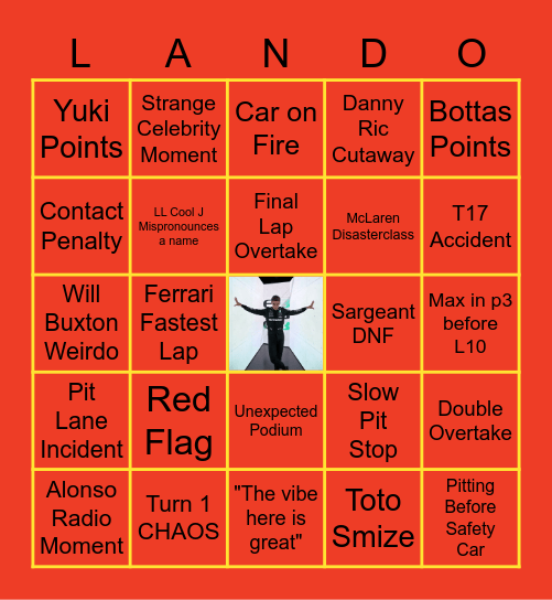 THE Miami GP Vibe Bingo Card