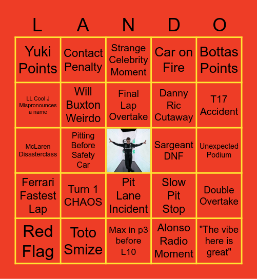 THE Miami GP Vibe Bingo Card