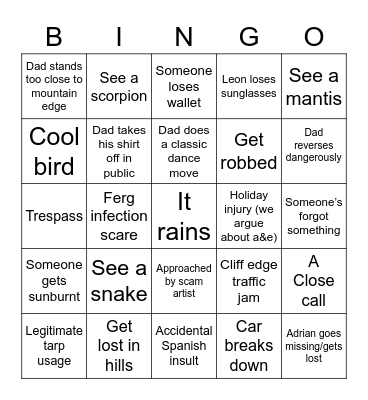 Spanish Bingo Card