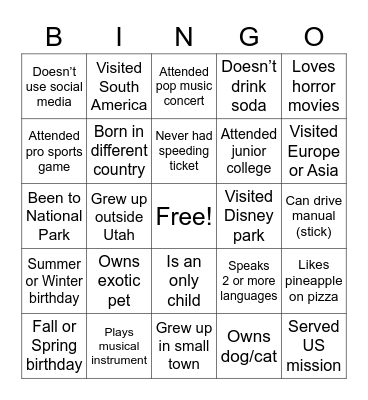 Get-to-Know-You Bingo Card