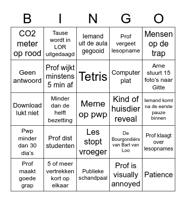 Aula Bingo Card