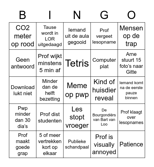 Aula Bingo Card