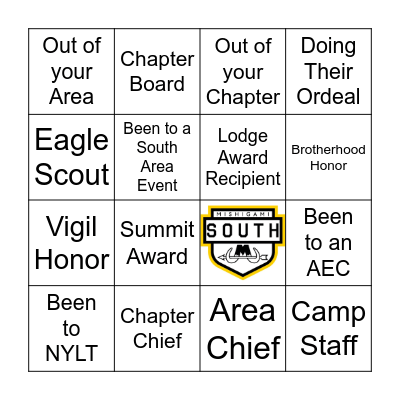 Mishigami South Area Bingo! Bingo Card