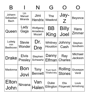 MUSIC Bingo Card