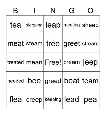 ee/ea Bingo Card